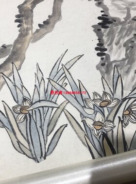 吴昌硕松柏图名家写意花鸟画国画高清微喷复制客厅装饰画临摹范本