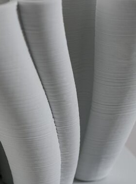 白色3D陶瓷花瓶2022新款轻奢高级摆件客厅插花装饰品创意家居花器