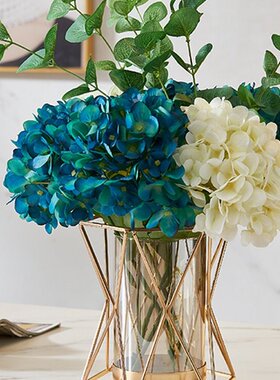 轻奢高档水培玻璃花瓶假干花插花器摆件高级感客厅茶几花艺装饰品