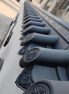 大波双面围墙瓦树脂一体瓦仿古瓦加厚院墙压顶瓦中式墙帽