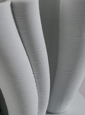 白色3D陶瓷花瓶2022新款轻奢高级摆件客厅插花装饰品创意家居花器