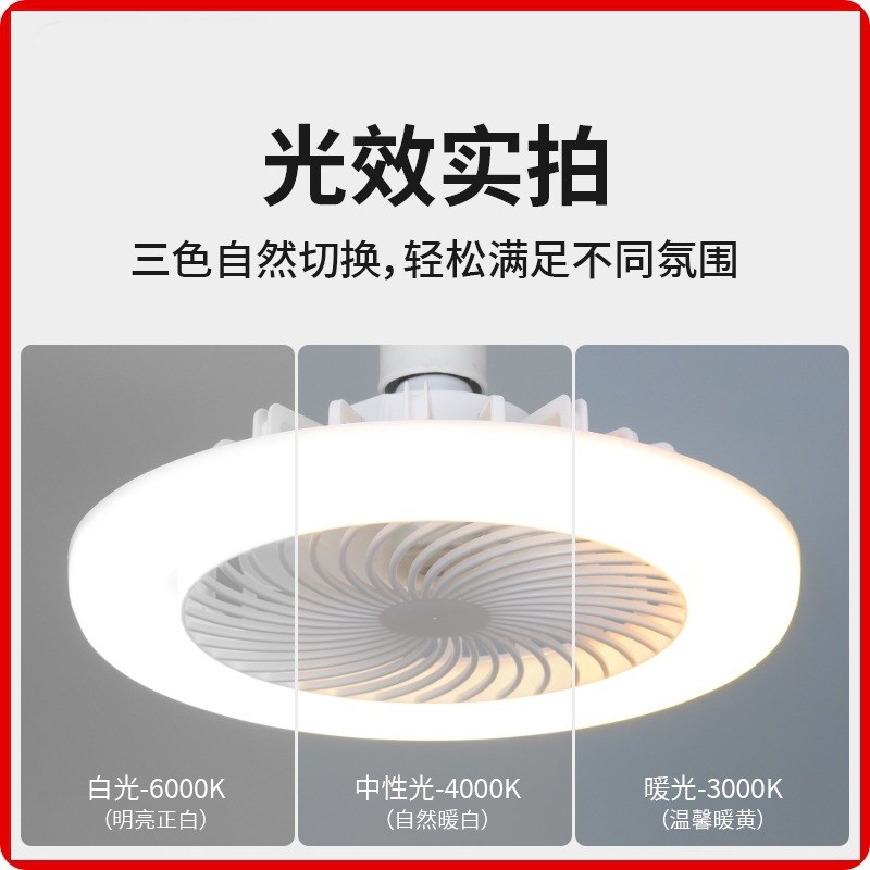 e27螺口吊g扇灯卧室灯超亮饭厅厨房化妆室吸顶遥控小型电吊扇灯 - 图1