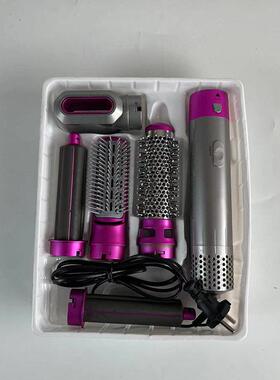 负离子热风梳五合一造型工具美规110V吹风机卷直两用美发器自动卷
