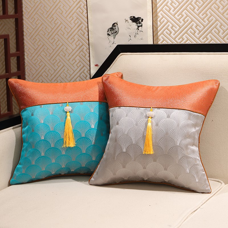 中式轻奢抱枕沙发靠枕办公室护腰枕床头靠垫Q大靠背抱枕套含枕芯 - 图1