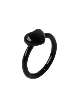 玉质可爱心形戒指 少女心日食指圈饰J简约个性珐琅釉爱心指环