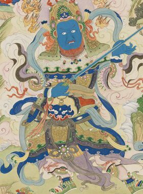 清姚文瀚畫四大天王像国画人物宣纸微喷中式装饰画