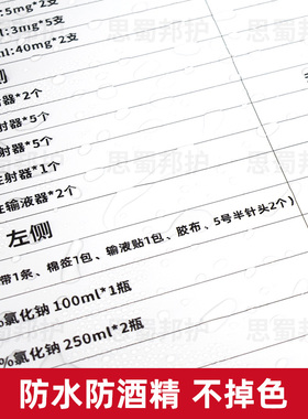 急救车物品摆放平面示意图抢救车物品一览表医院6S管理高危药品柜