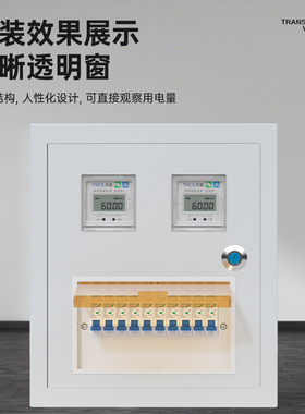 明装单相电表箱家用出租房1/2/3/4/6/8户插卡式电度表配电箱PZ40