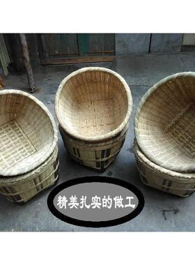 纯手工竹编箩筐箩篼竹筐子搬运粮食收纳储存干货喜事装饰舞台道具
