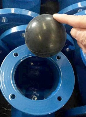 球型止回阀HQ41X-16球形止回阀100球磨铸铁法兰污水单向阀DN50 80