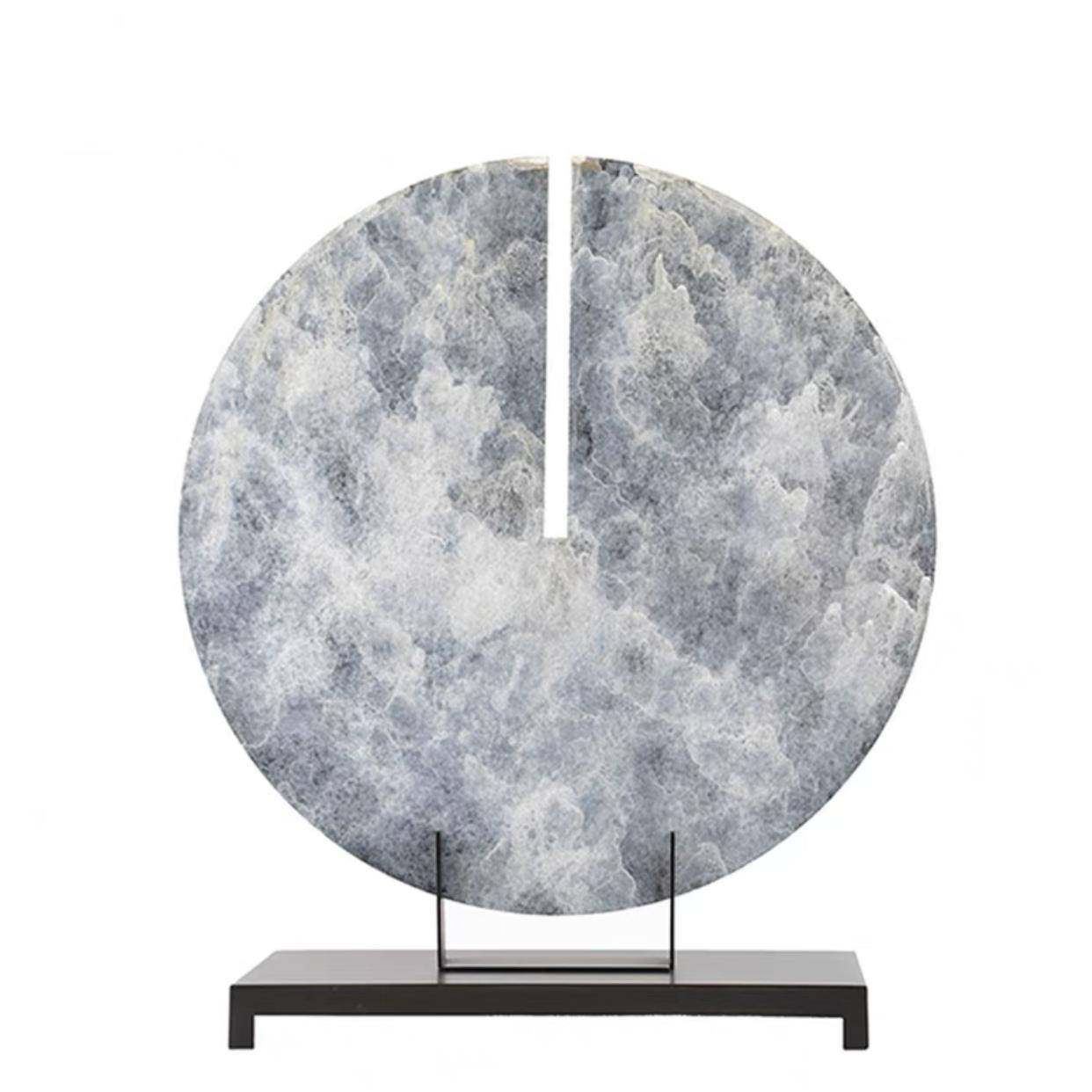 新中式轻奢样板房圆形铁艺复古摆件客厅大堂边柜云彩家居软装饰品,淘宝优惠券,粉丝福利购,淘宝优惠卷