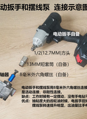 电钻接摆线齿轮泵换机油电动起子抽加注齿轮油液压油变速箱油泵