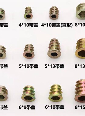 内外牙螺母锌合金内六角带介梯形螺母家具预埋件连接件螺母内置孔