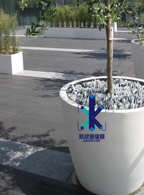 玻璃钢花盆商场园林景观公园小区落地组合大花钵种植花箱户外厂家