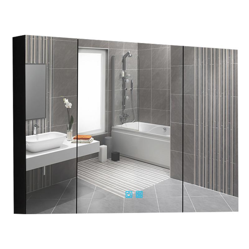 LED镜柜智能镜箱不锈钢镜柜带灯浴室镜卫生间镜柜非标柜门 - 图3