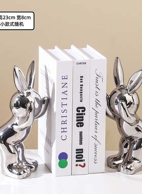 坐姿长耳兔子摆件轻奢高档电视柜玄关客J厅样板房装饰品乔迁小摆