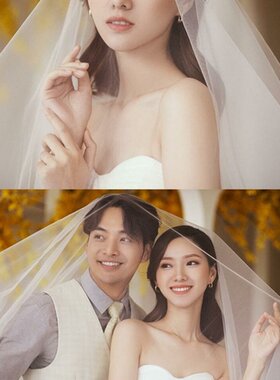 新款高清透头纱新娘结婚拍照造型软纱摄影师拍照头纱森系长款头纱