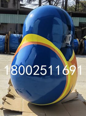 室外轻奢玻璃钢不倒翁表情包公仔模型创意抽象彩鸡雕塑落地大摆件