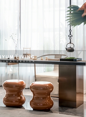 新中式样板间f茶室古韵铸铁松针茶壶茶具古典书房软装饰品桌面摆