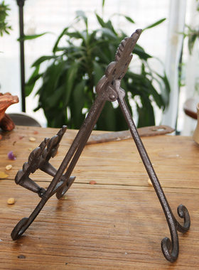 欧式桌面画架铸铁折叠油画展示相框E画板架铁艺台式桌上迷你小画