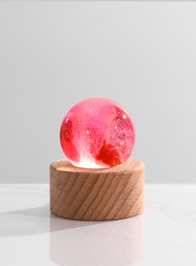 七彩琉璃珠水晶球桌面摆件办w公室装饰品玻璃球生日礼物女生高级