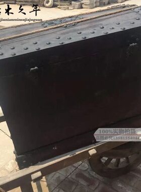 古代老镖车老镖箱老木车老压运镖车影视道具博物馆民宿复古装饰