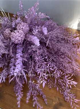 【紫色】仿真花婚庆花材绣球玫瑰迷雾婚礼堂塑料装饰插花吊顶垂挂