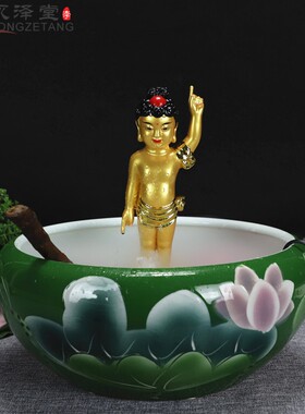 永泽堂太子佛专用勺浴佛勺子 九龙浴佛盆配用勺竹勺竹瓢佛具摆件