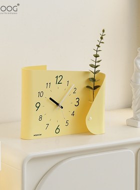 EMITDOOG奶油风家居装饰品客厅玄关桌面摆件电视柜酒柜创意座钟