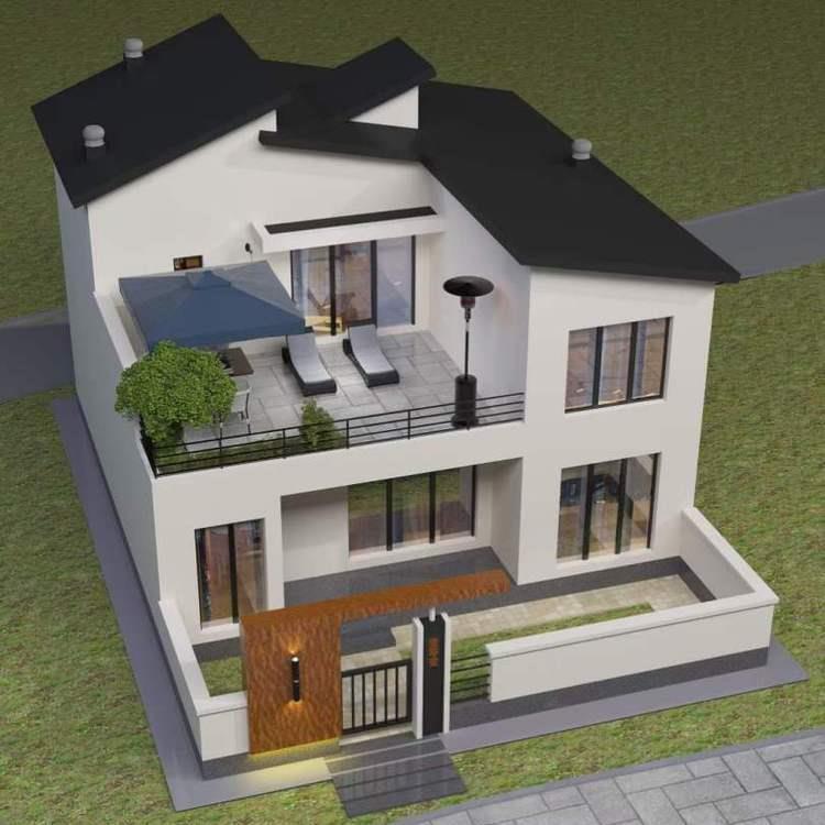 旅游度假休闲轻钢别墅集成房屋农村自建俩层三层钢结构洋房移动房 - 图0