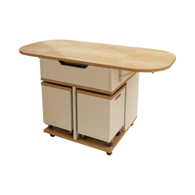 小户型折叠茶几带凳子组合多功能储物客厅家用可移动X实木餐桌定 - 图3