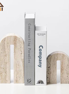 新中式客厅大理石拱门摆件创意酒店玄关电视柜洞石拱形家居装饰品