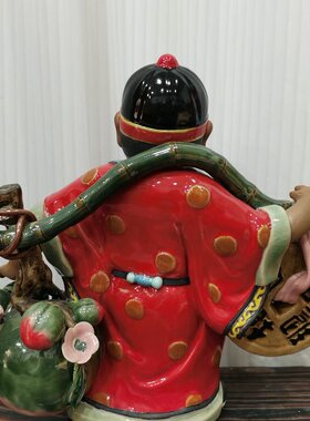 陶瓷工艺品 石湾公仔 童子 招财进宝