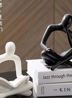 简约现代抽象艺术设计师饰品北欧创意书架书柜家居客厅酒柜装饰