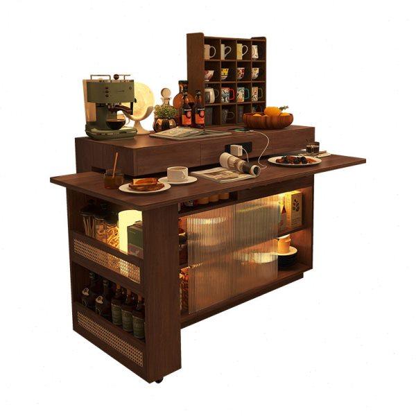 形影家具岛台餐桌一体可旋转小户型伸缩吧台中古风餐边柜沙发边柜,淘宝优惠券,粉丝福利购,淘宝优惠卷