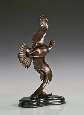 铜雕展翅鸟AL319软装家饰动物工艺品办公室家居客厅室内摆件包邮