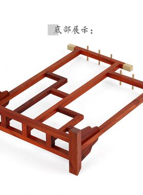 12针红木笔架毛笔挂毛笔搁 实木质创意复古挂笔架展示架毛笔架子