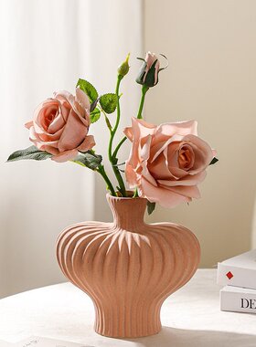 艺术花瓶桌面客厅干花插花2024新款轻奢高级感现代简约风陶瓷摆件