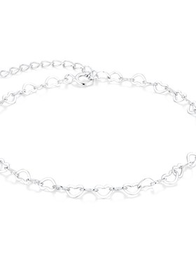 新款925纯银心形链条DIY手链日韩小众设计感爱心网红首饰亮银手链