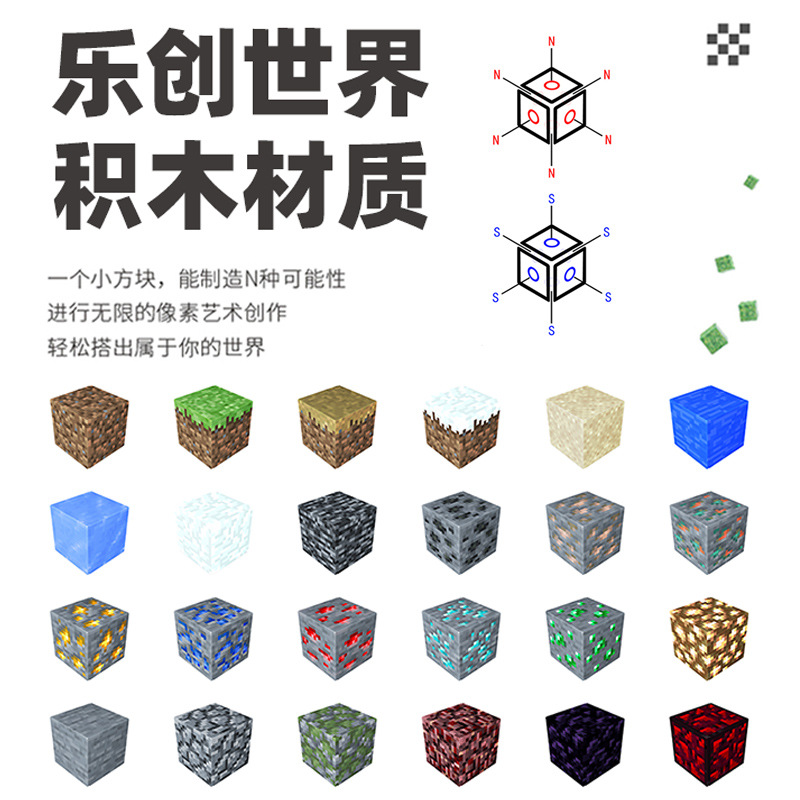 MC我的世界磁力方块磁铁积木磁吸拼装迷你周边益智玩具全套礼物 - 图2