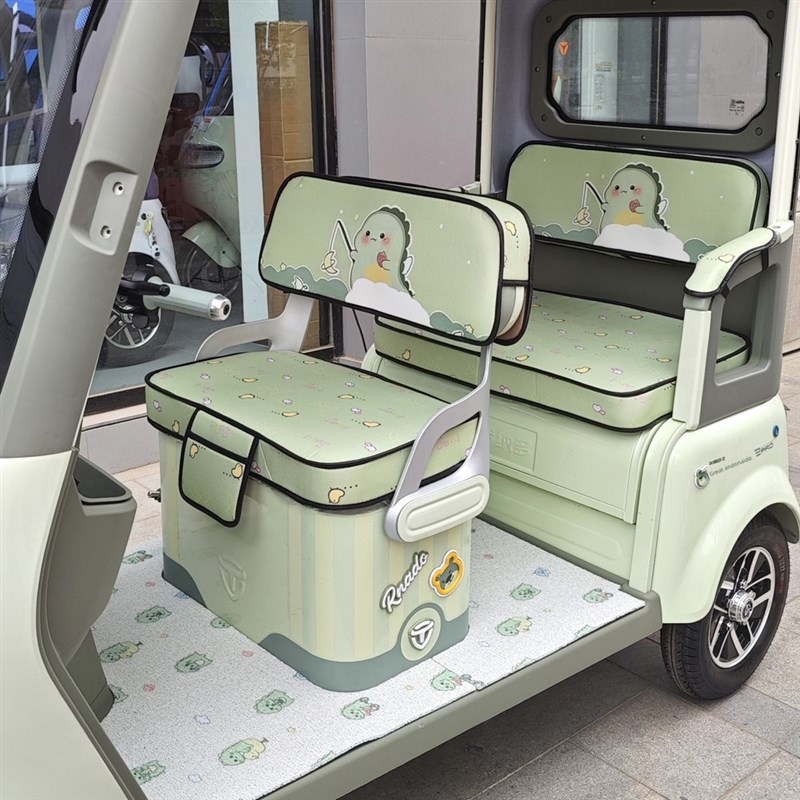 雅迪CL6三轮车专用座套全包围棉麻皮革坐垫座套脚垫YD1000DZK-40C - 图1