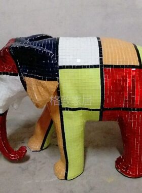 马赛克大象摆件工艺品 酒店门厅房地产 开业精美装饰吉象如意