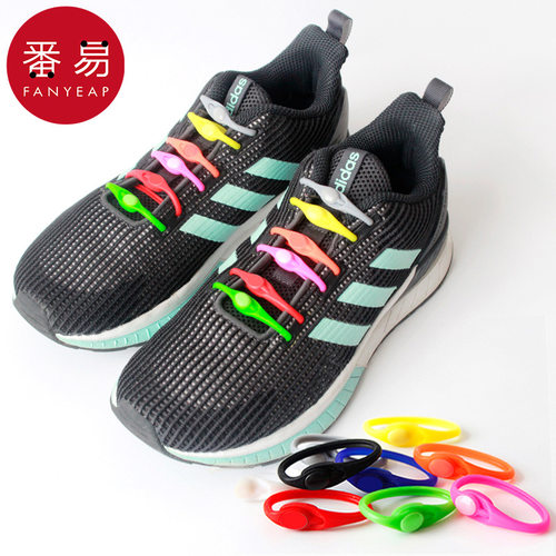 鞋带/硅胶A1zfq001-懒人鞋带方便免系鞋带扣硅胶鞋绳儿彩色鞋带 - 图1