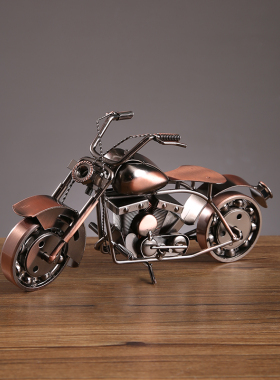 复古铁艺哈雷摩托车摆件仿真机车模型客厅办公桌面高档装饰品摆设