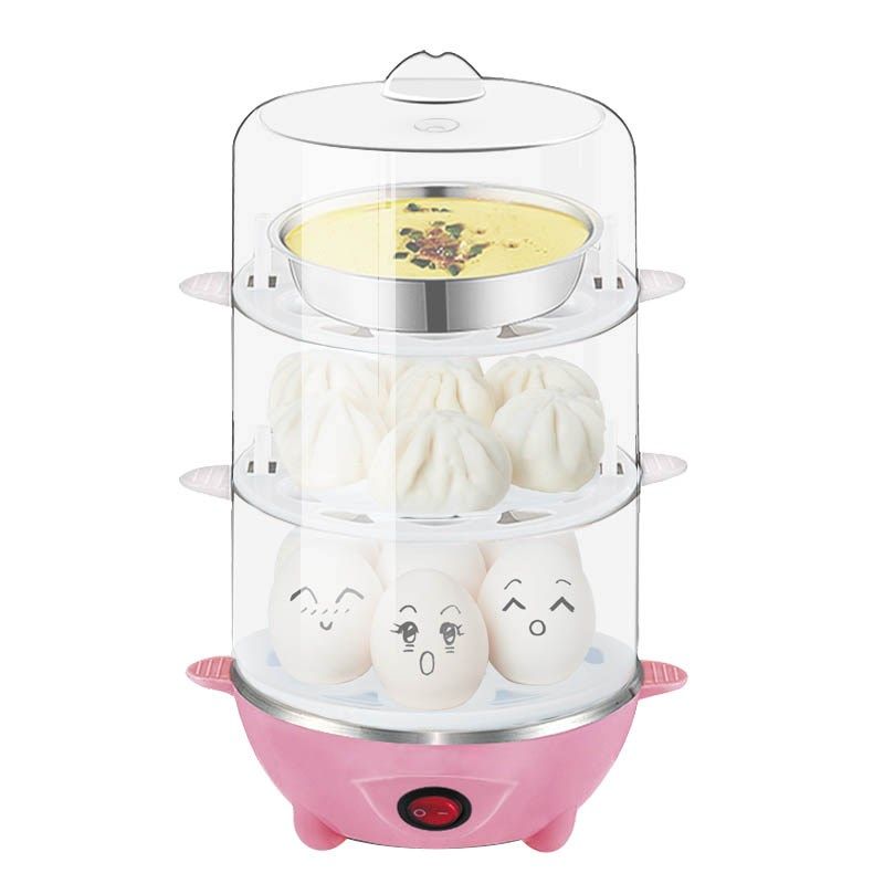 家用快速煮蛋器自动断电大容量蛋羹蒸蛋器防干烧双V层小蒸笼热食 - 图3