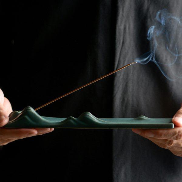 陶瓷千里江山线香炉 中式香插摆件创意茶道供奉卧香炉家用檀香炉,淘宝优惠券,粉丝福利购,淘宝优惠卷