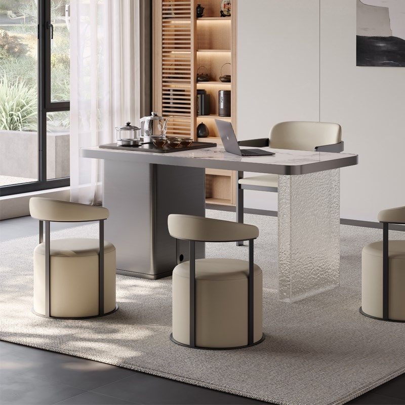 现代简约岩板茶桌椅组合轻v奢不锈钢阳台烧水壶一体家用办公小茶,淘宝优惠券,粉丝福利购,淘宝优惠卷