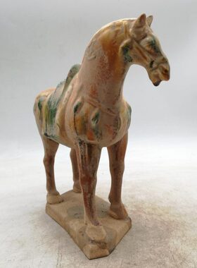 唐三彩 仿土财马上古玩 发出马战家居饰品古董摆件文物 博物馆