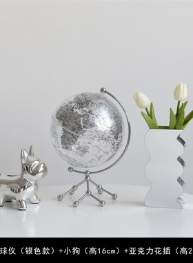 现代创意透明地球仪办公室书房桌面高级感艺术家居客X厅装饰品摆