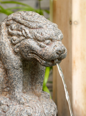 中式户外庭院g鱼缸水循环流水器花园水池造景装饰吸水兽中国风摆